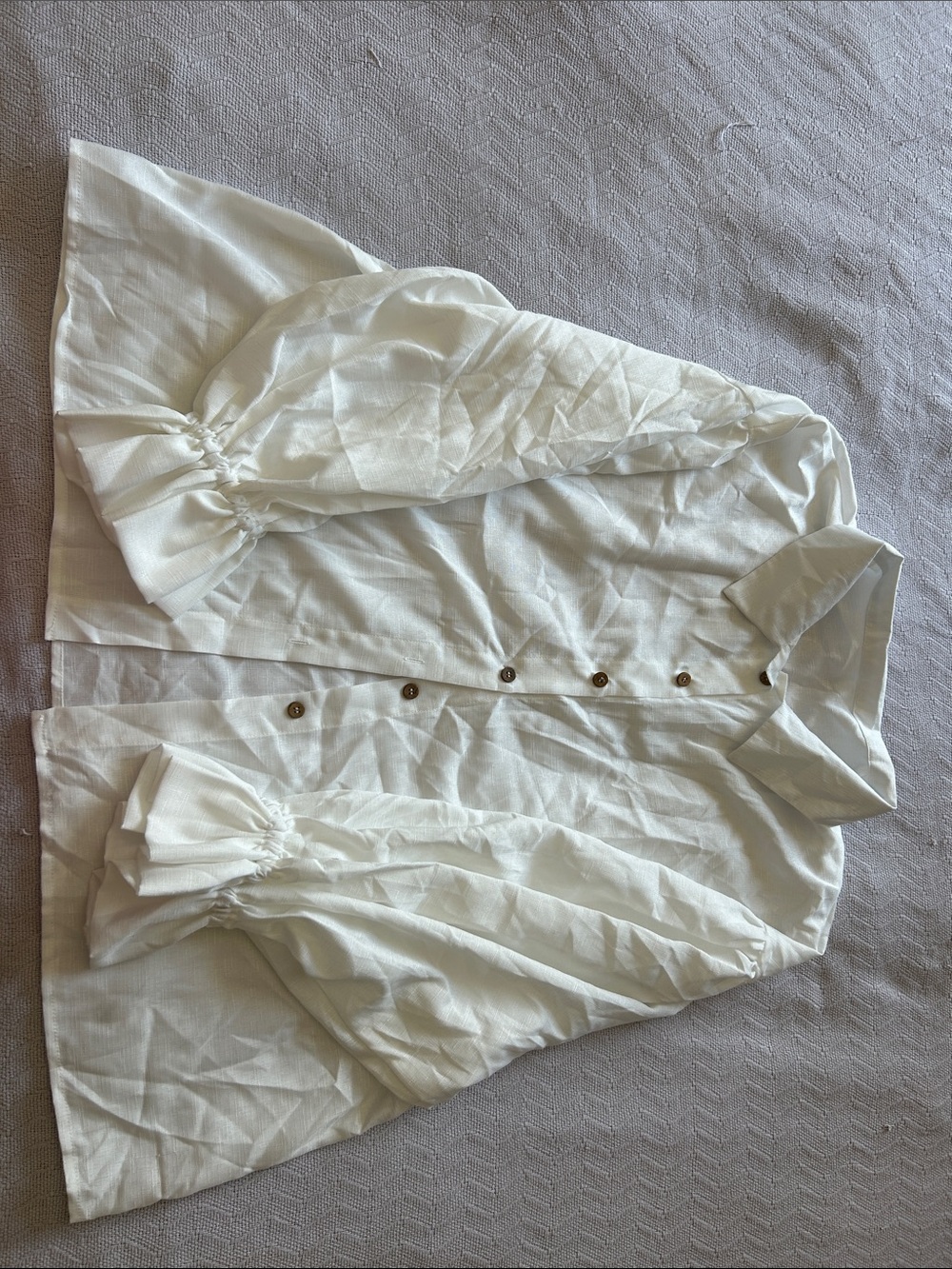 Women's White Button-Front Blouse Jacket